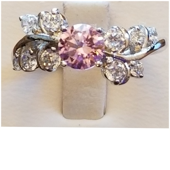 Jewelry - 3ct Pink & White Sapphire Ring Size 8.5